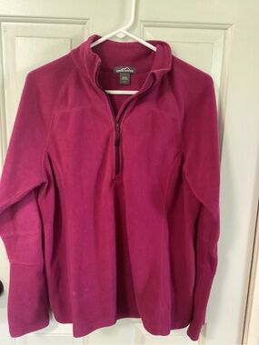 Eddie Bauer Bright Magenta Fleece Half-Zip Pullover